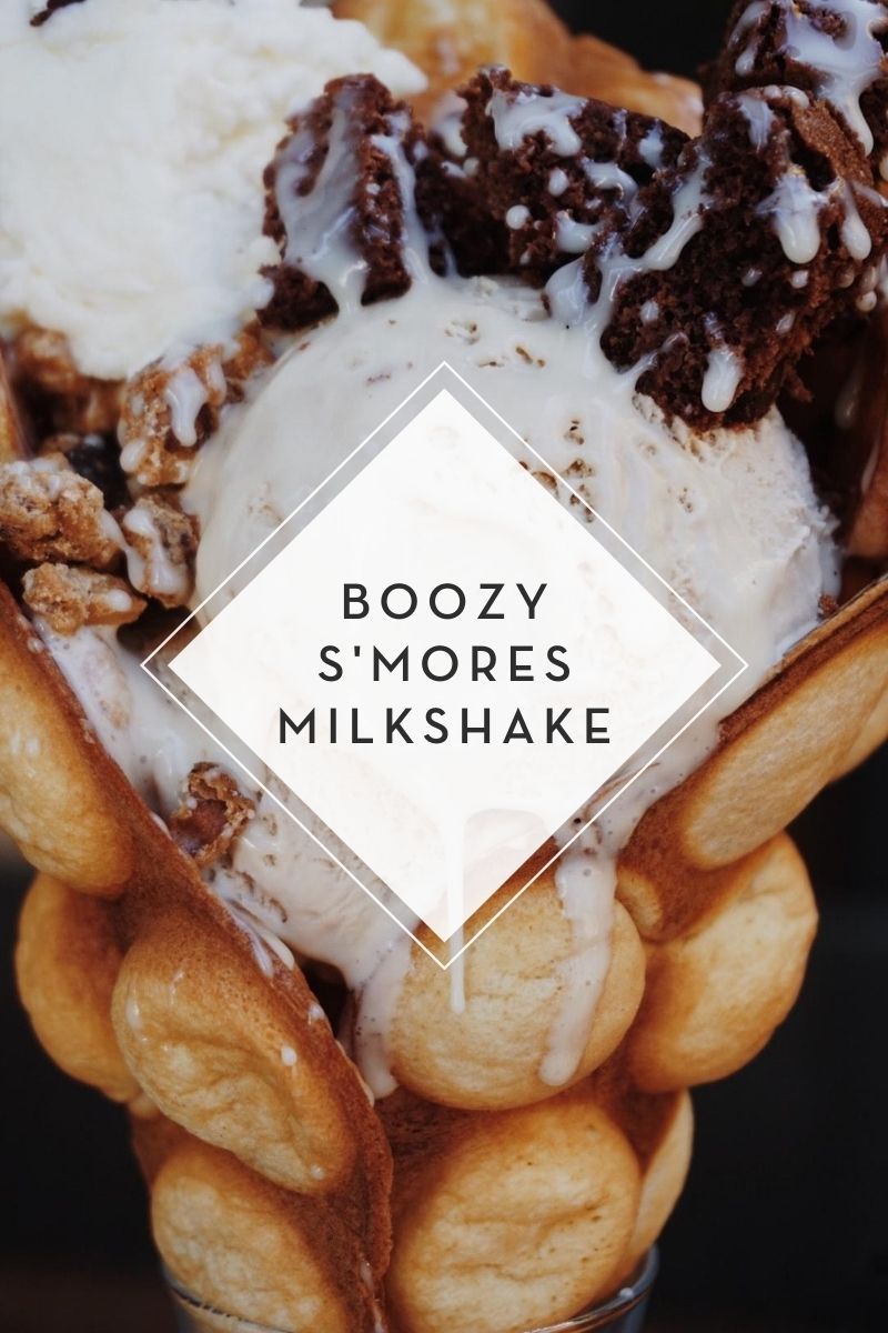 Boozy S’mores Milkshake Marble Slab Creamery